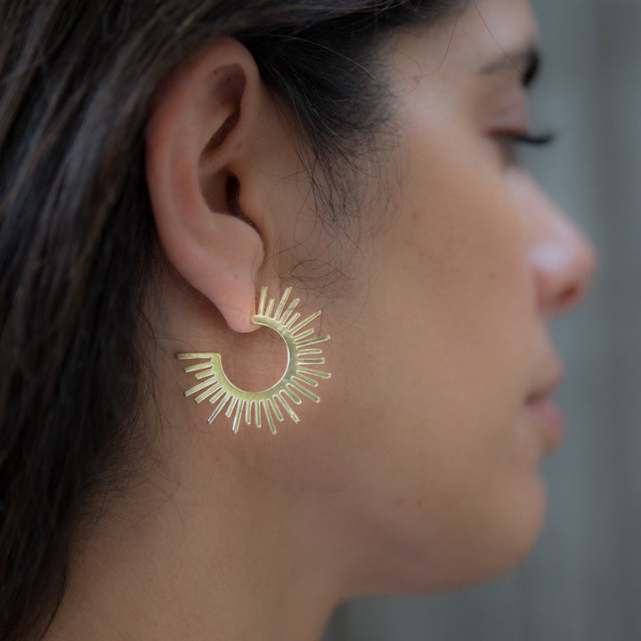 Sunburst Gold Hoop