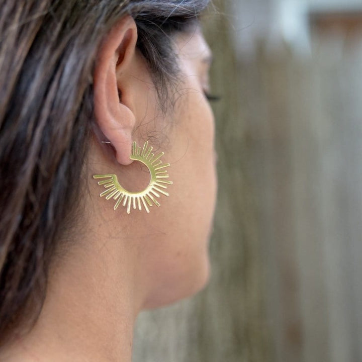 Sunburst Gold Hoop