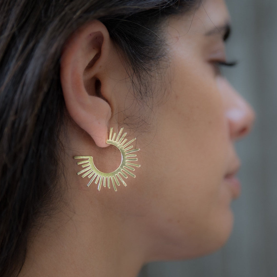 Sunburst Gold Hoop